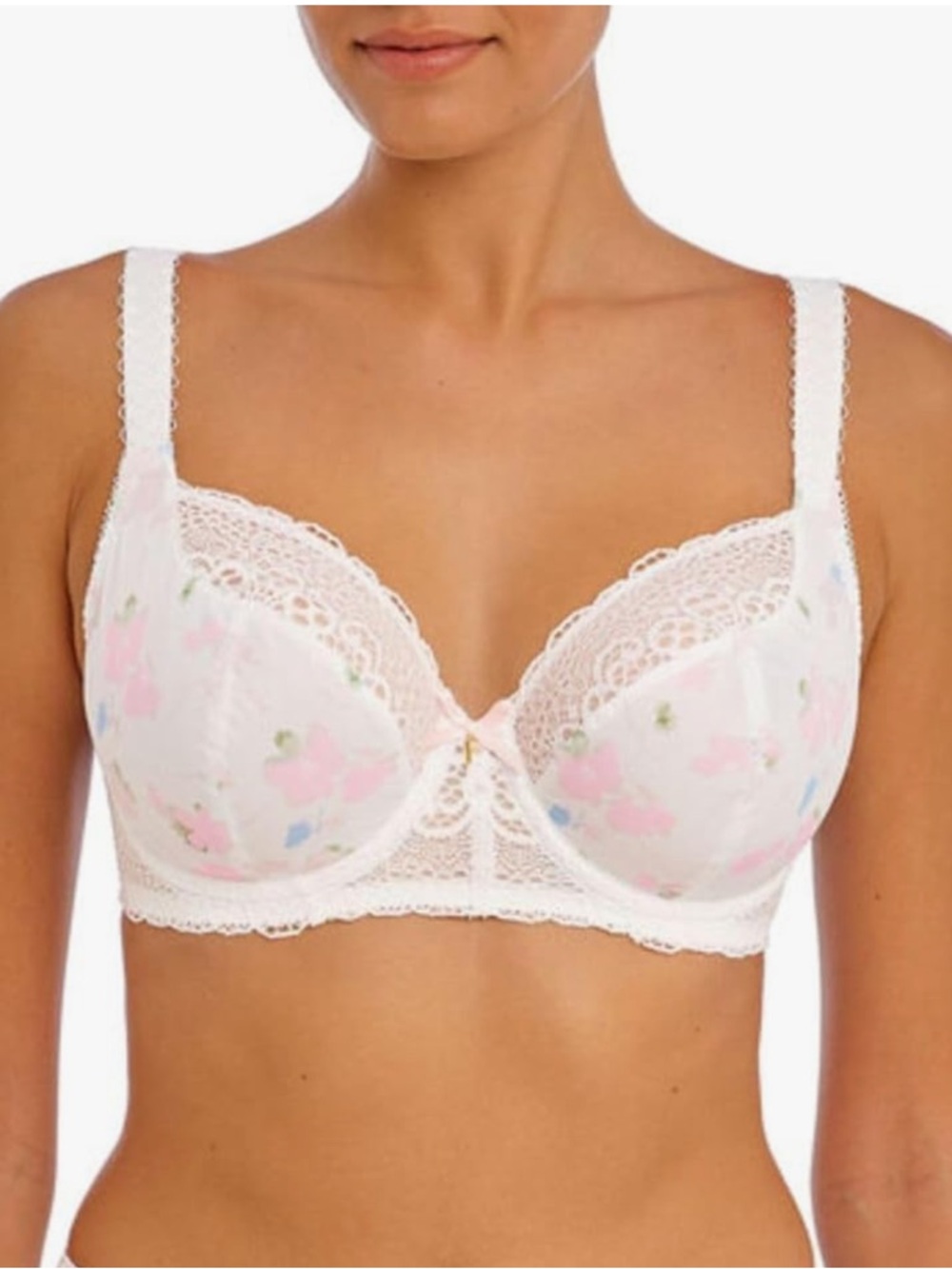 Freya Daydreaming Underwire Balcony Bra in the Flora White floral print- 32F
